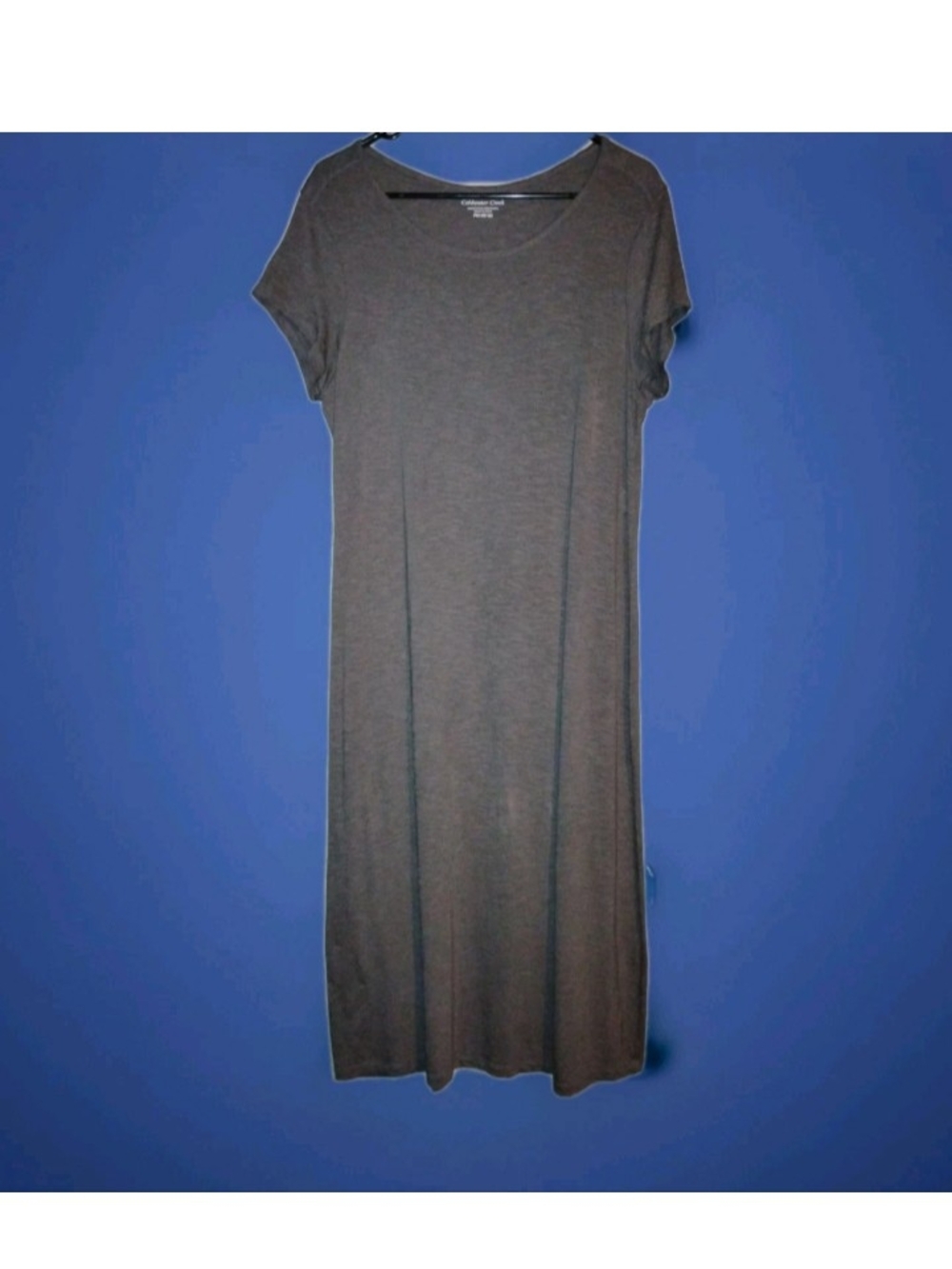 Coldwater Creek Gray Crewneck Tee  Midi Dress Size PM 10-12
